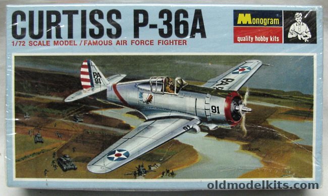 Monogram 1/72 Curtiss P-36A - Blue Box Issue, PA145-70 plastic model kit